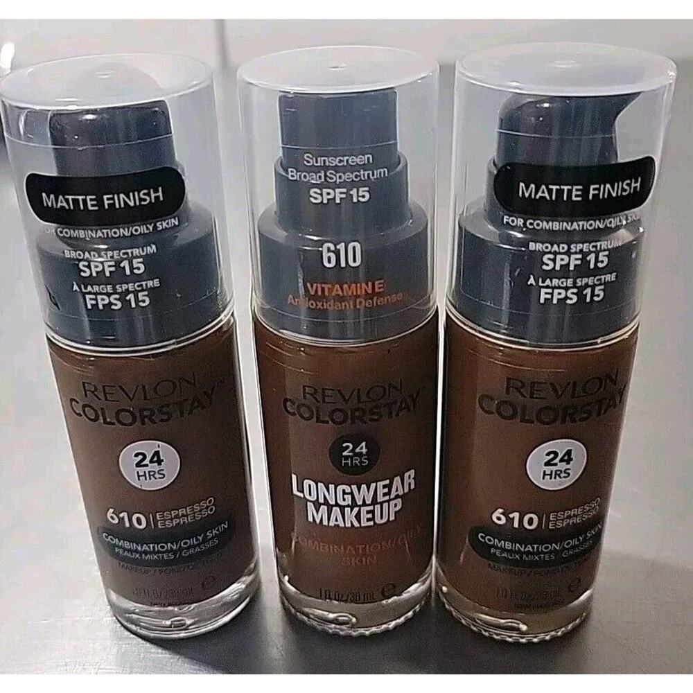 3 Revlon ColorStay Makeup Combination Oily Skin SPF 15, 610 Espresso